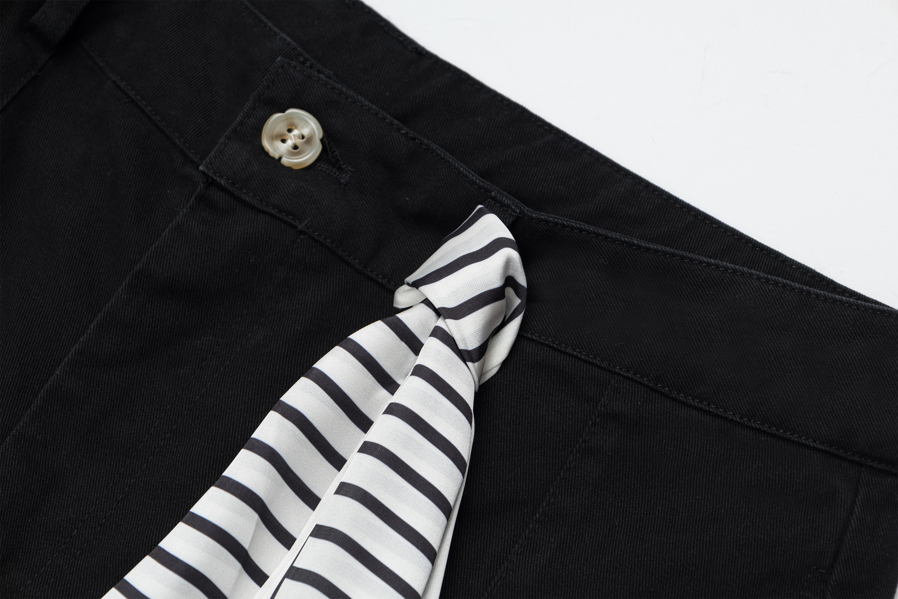 OVDY Retro Washed Stripe-Tie Wide-Leg Pants