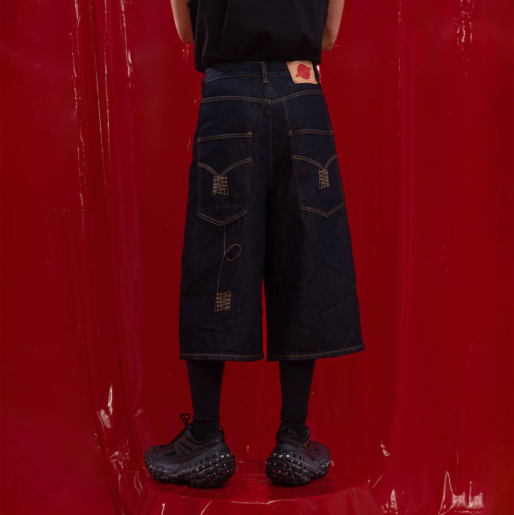 CLP Retro Contrast Stitch Straight-Leg Jorts