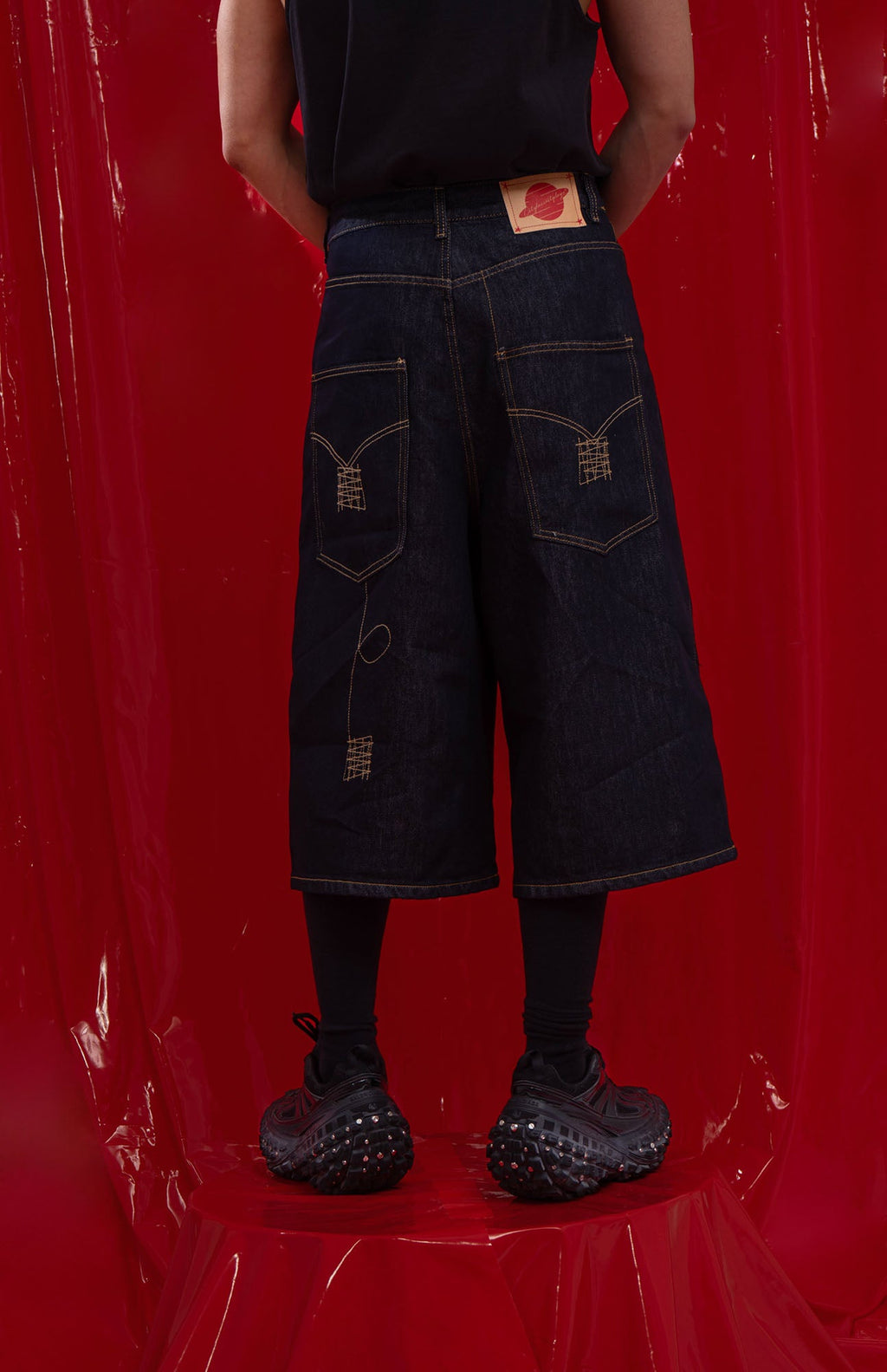 CLP Retro Contrast Stitch Straight-Leg Jorts