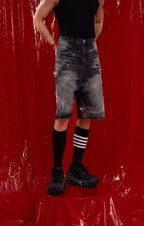 CLP Diamond Distressed Straight-Leg Jorts