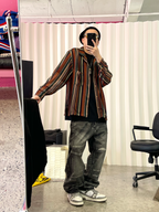 ME DA IGUAL Washed Destroyed Patch Straight-Leg Jeans