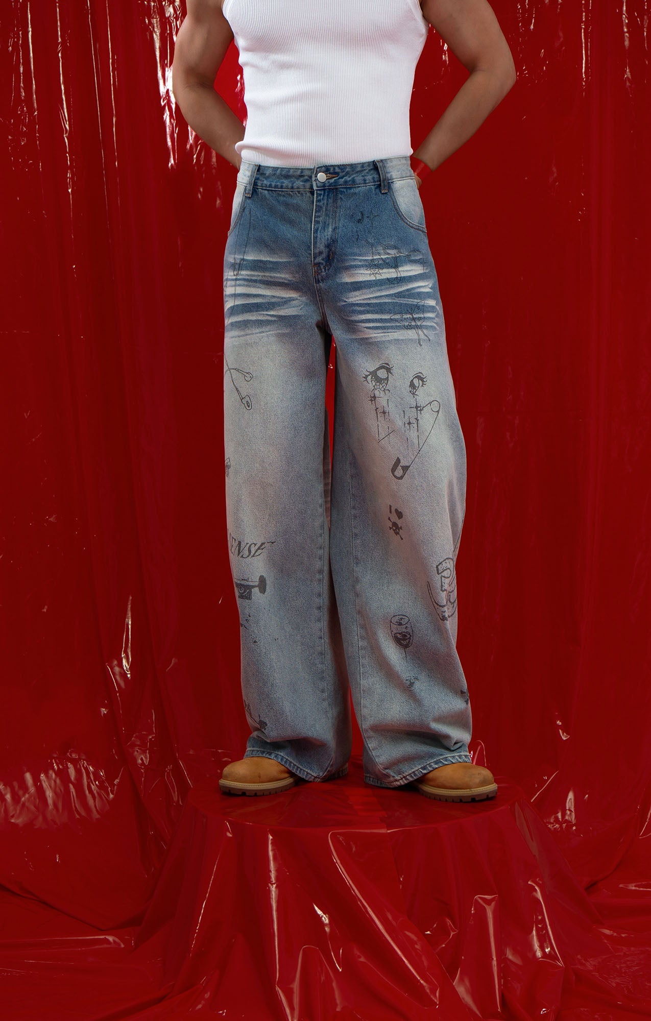 CLP Washed Graffiti Jeans