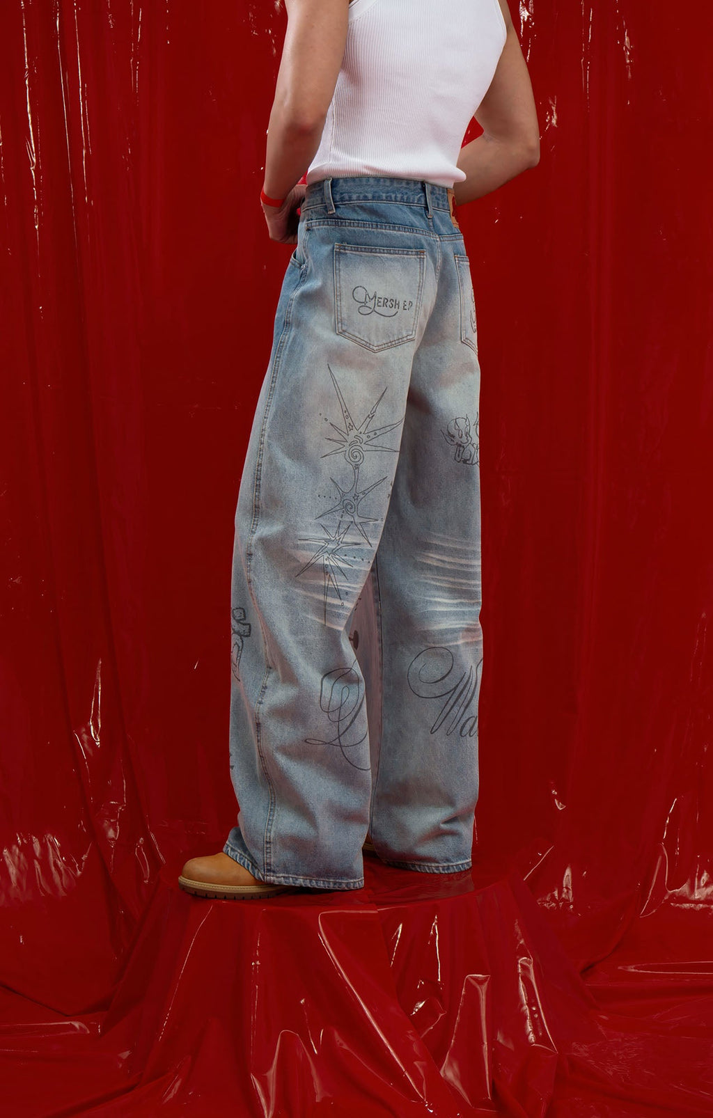 CLP Washed Graffiti Jeans