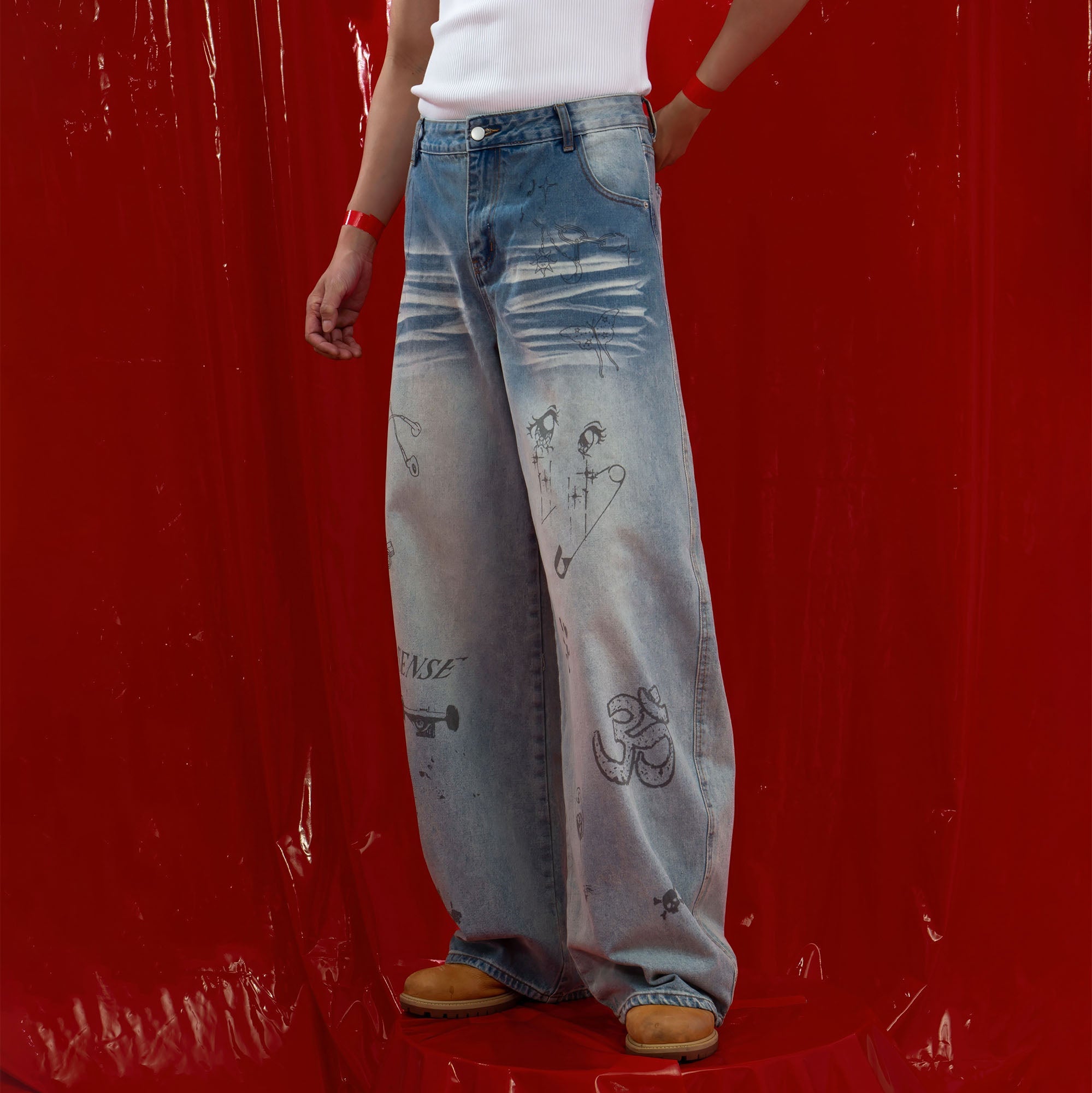 CLP Washed Graffiti Jeans