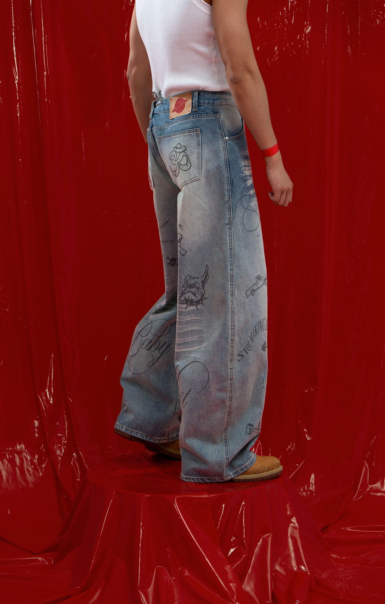 CLP Washed Graffiti Jeans