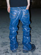 PCCVISION Resin-Coated Flared Jeans