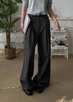 OKAYTHXBYE Essential Pleat Wide-Leg Trousers