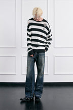 FACEONLAB Grunge Distressed Straight-Leg Jeans