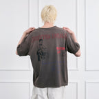 FACEONLAB Punk Graffiti Diamond Distressed T-Shirt
