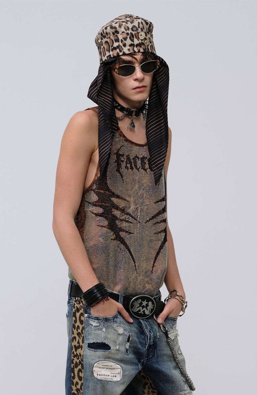 FACEONLAB Venom Diamond Punk Tank Leopard