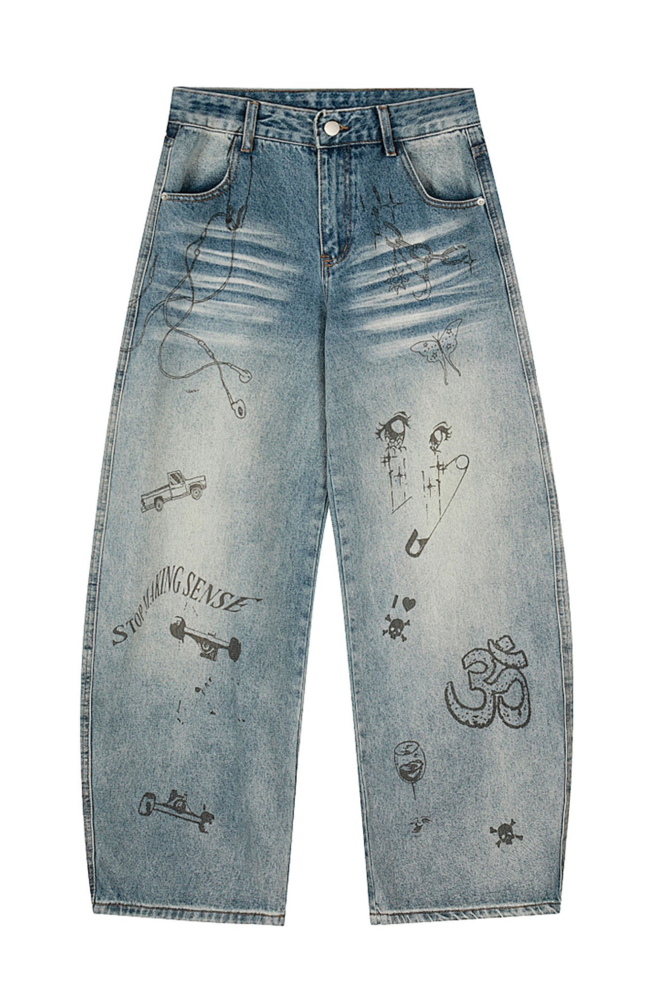 CLP Washed Graffiti Jeans