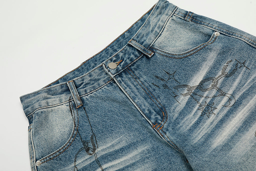 CLP Washed Graffiti Jeans