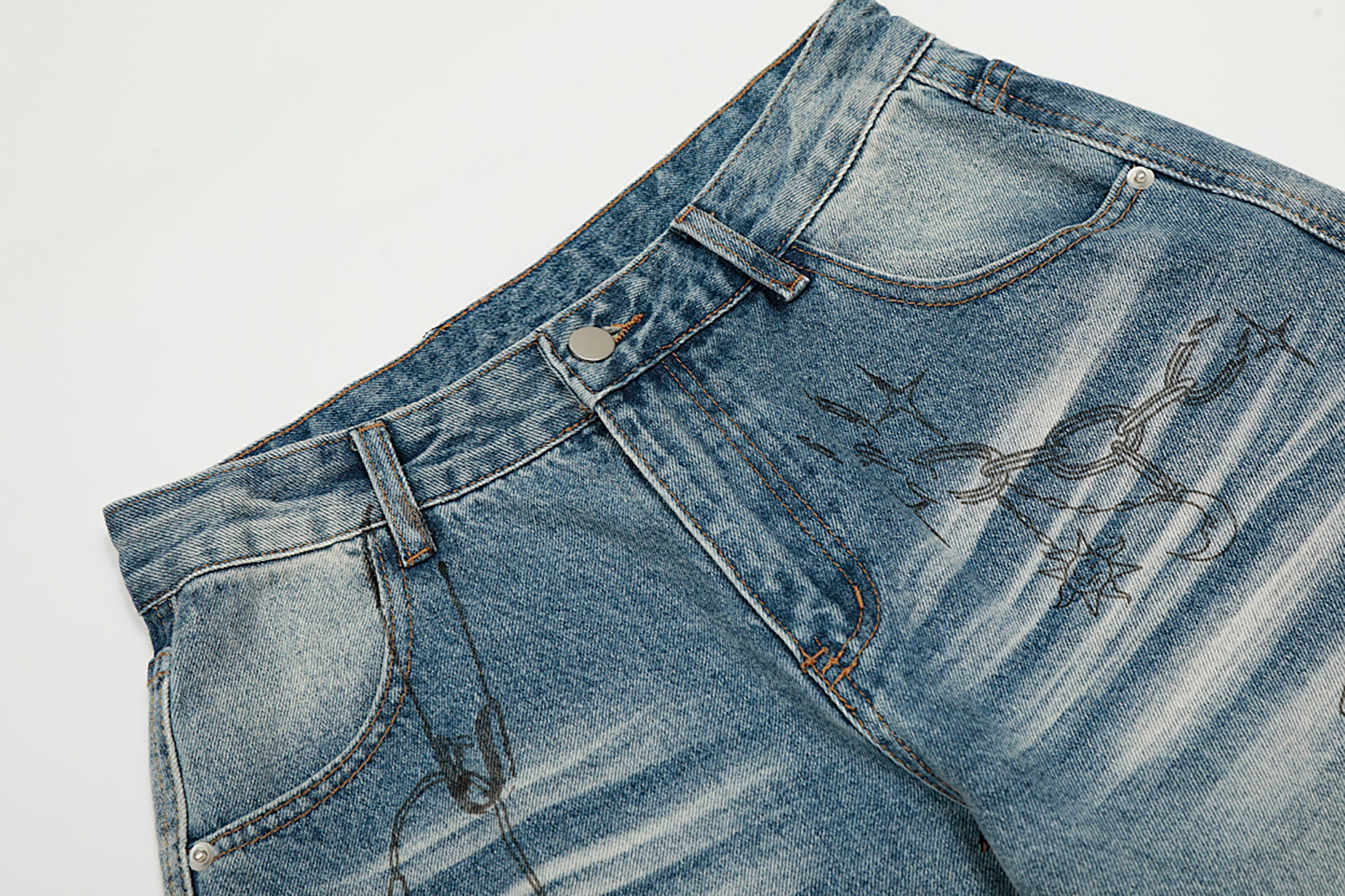 CLP Washed Graffiti Jeans