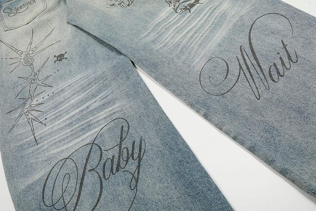 CLP Washed Graffiti Jeans