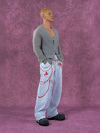 CLP Charm Graphic Striped Drawstring Pants
