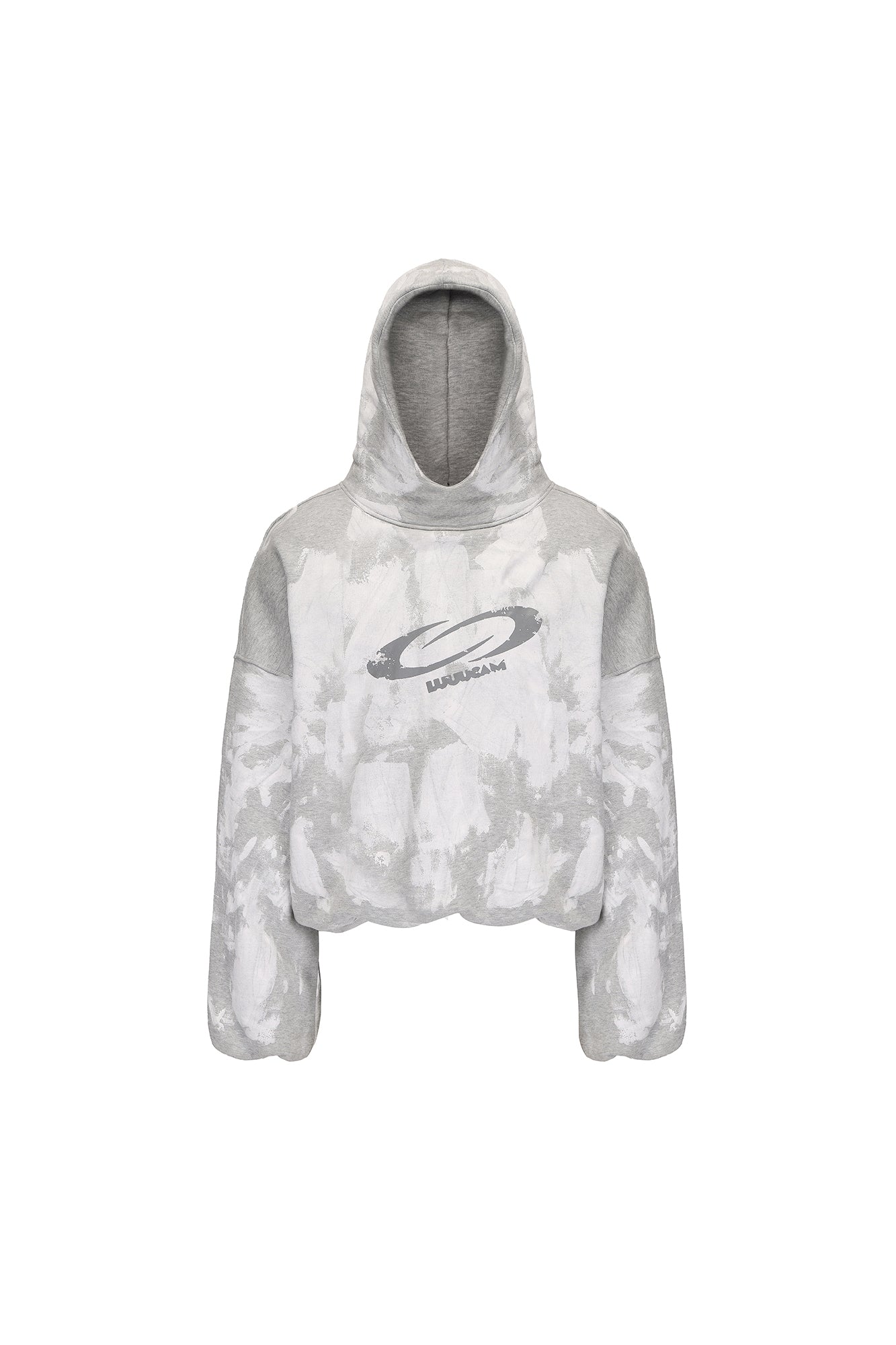 LUUUCAM Brush-Paint Faded Logo Hoodie