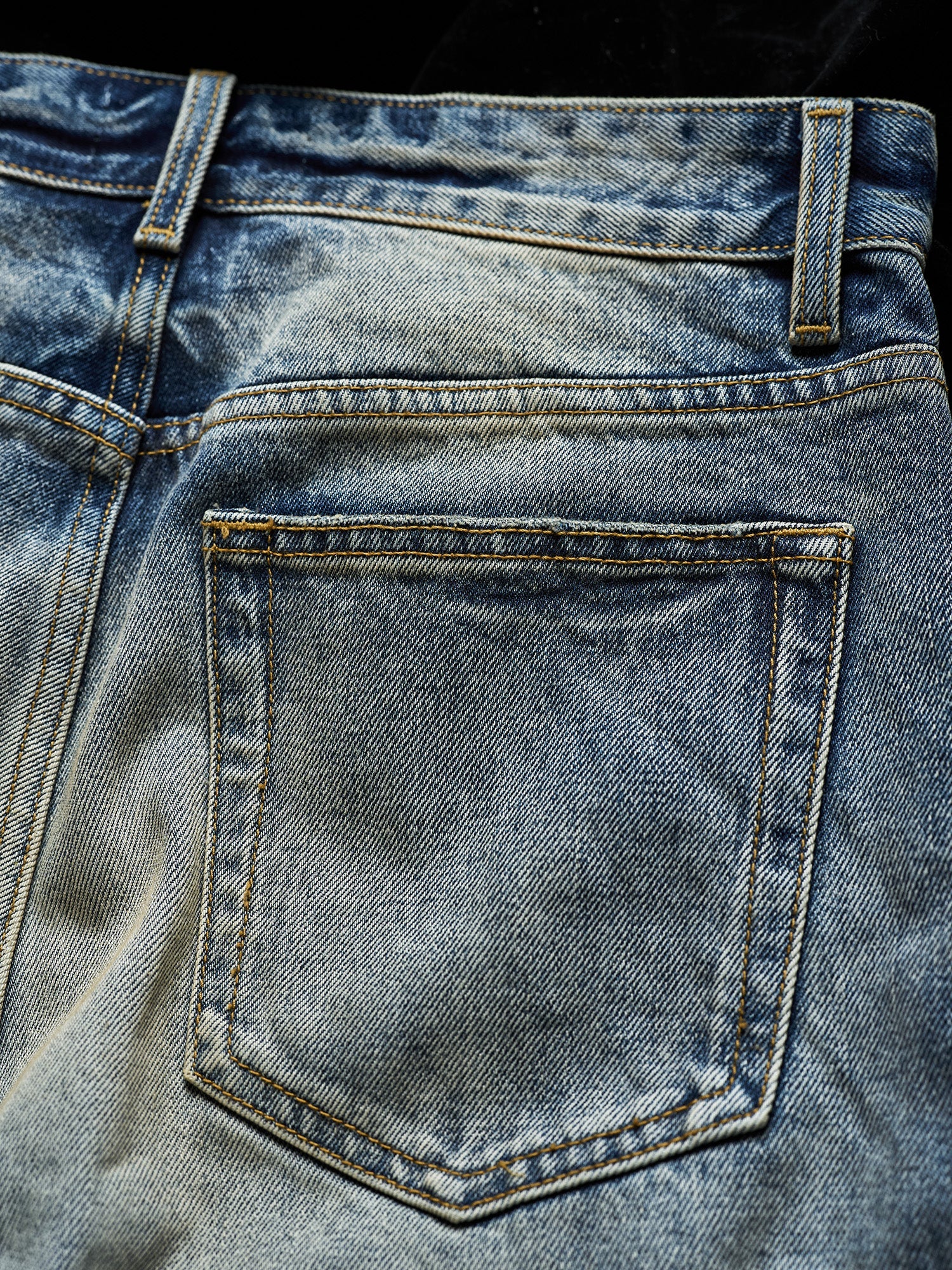 NEIGBORL Whiskering Washed  Straight-Leg Jeans