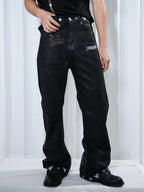 VINKID Star Graphic Crackle Waxed Jeans