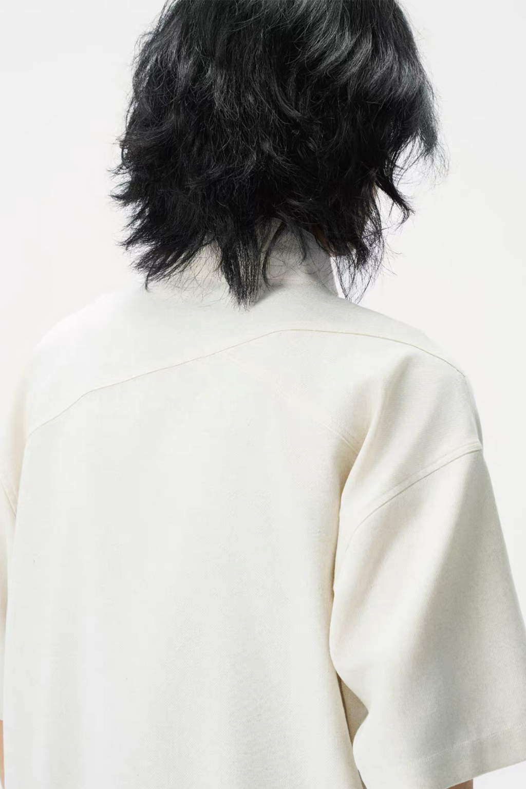 GONGHE REPUB Tencel-Linen Open-Collar Shirt