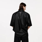 TIWILLTANG Draped Camp-Collar T Shirt
