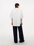 TIWILLTANG Draped Camp-Collar T Shirt