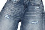 IN EXISTENCE x STM Washed Patched Distressed Straight Jeans