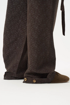 GONGHE REPUB Damask Jacquard Wrap-Tie Pants