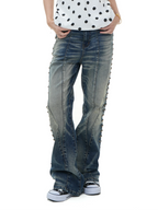 VINKID Deconstructed Side-Studded Washed Jeans