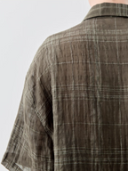 GRAINMUSTARD Linen-Cotton Plaid Half Shirt