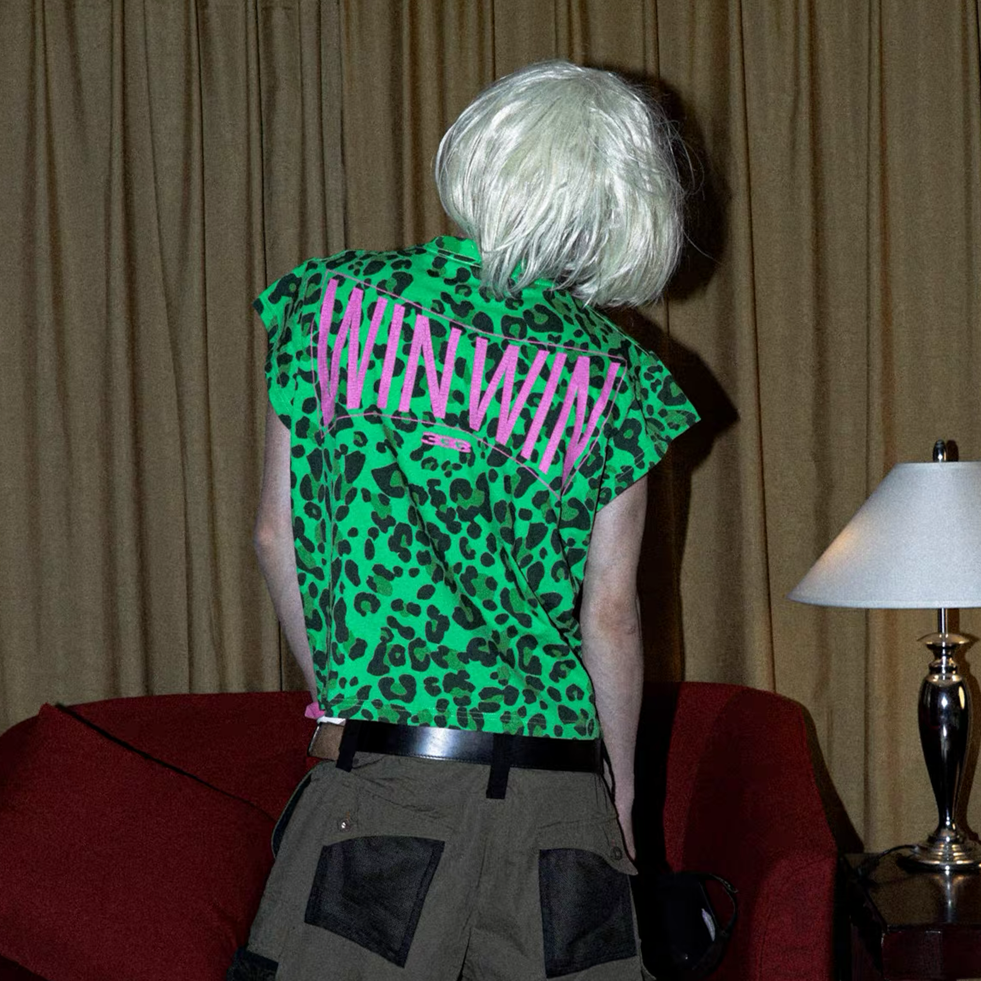 PCCVISION Contrast Leopard Crackled Foil Graphic T-Shirt