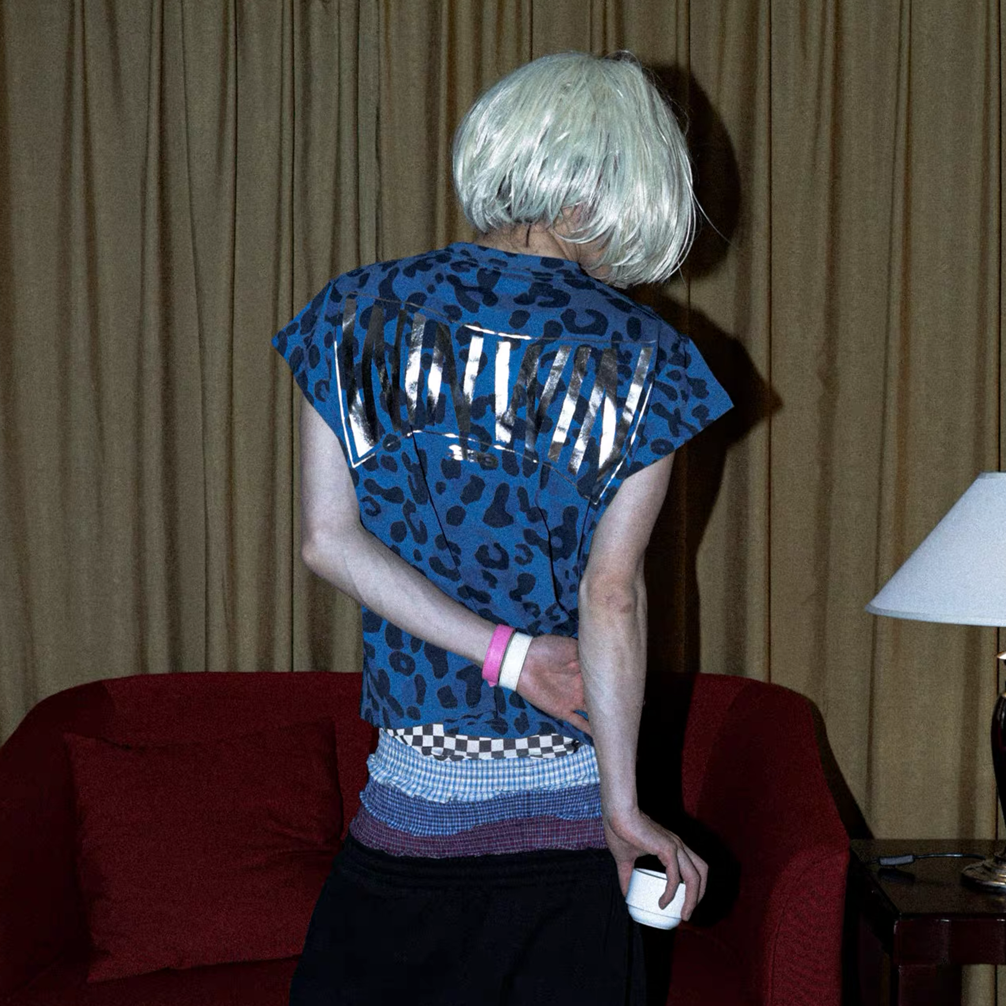 PCCVISION Contrast Leopard Crackled Foil Graphic T-Shirt