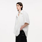 TIWILLTANG Draped Camp-Collar T Shirt