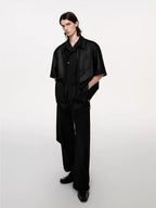 TIWILLTANG Draped Camp-Collar T Shirt