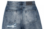 IN EXISTENCE x STM Washed Patched Distressed Straight Jeans
