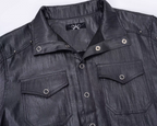 ESAIAS Studded Waxed Linen Belted Half Shirt