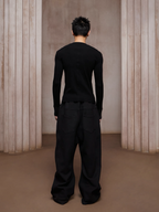DND4DES Asym Buttoned Wool-Blend Oversized Pants