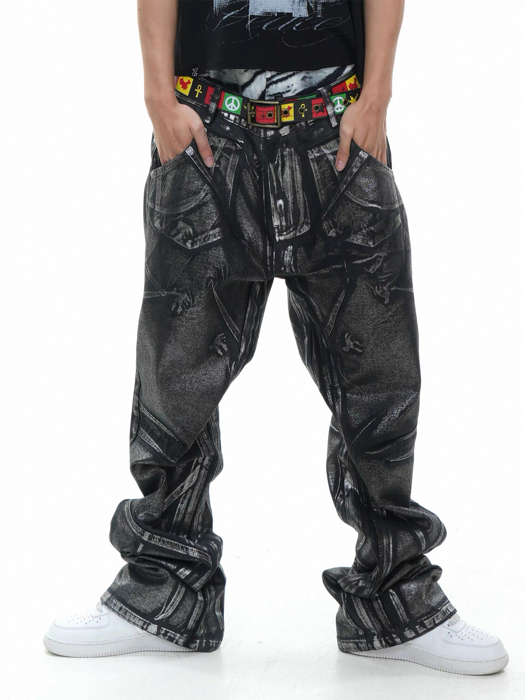 VINKID Coated Pigeon Graphic Jeans