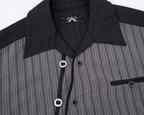 ESAIAS Jacquard Pinstripe Asymmetrical Paneled Half Shirt