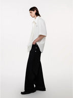 TIWILLTANG Draped Camp-Collar T Shirt