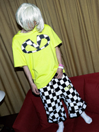 PCCVISION Checkerboard Pleated Baggy Shorts