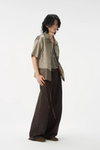 GONGHE REPUB Damask Jacquard Wrap-Tie Pants
