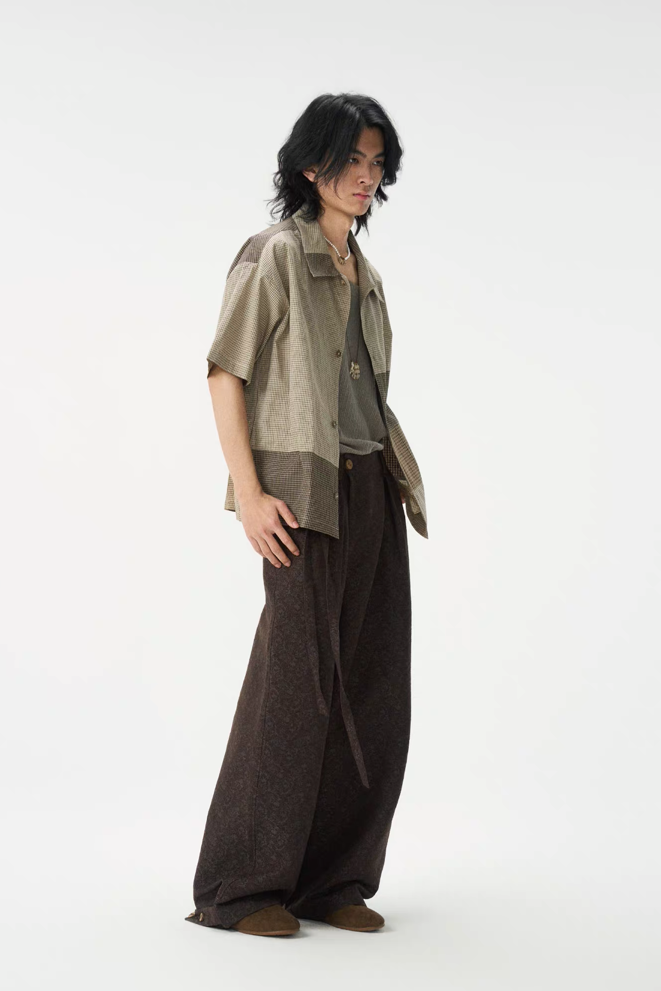 GONGHE REPUB Damask Jacquard Wrap-Tie Pants