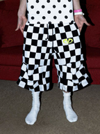 PCCVISION Checkerboard Pleated Baggy Shorts