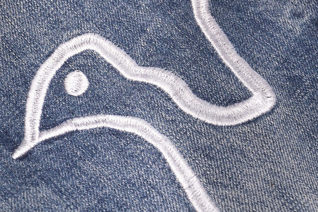 VINKID Dove Embroidered Distressed Stacked Jeans