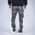 VINKID Faux-Layered Dove Graphic Contrast Panel Jeans