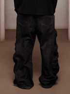 DND4DES Asym Button-Fly Ruched Baggy Jeans