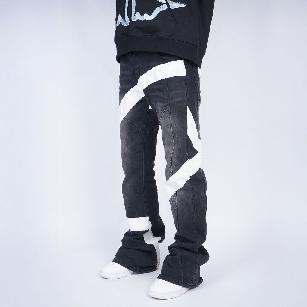 VINKID Infinite Cross Panel Embroidered Jeans