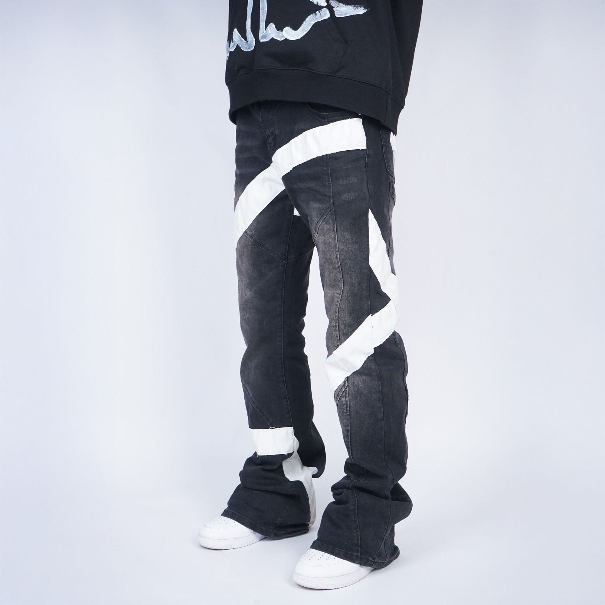 VINKID Infinite Cross Panel Embroidered Jeans