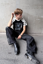 ESAIAS Contrast Star Glitter Graphic T-Shirt
