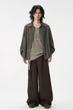 GONGHE REPUB Damask Jacquard Wrap-Tie Pants